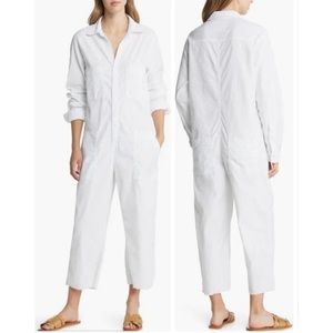New never worn FRANK & EILEEN Northern Ireland White Long Sleeve Linen Jumpsuit